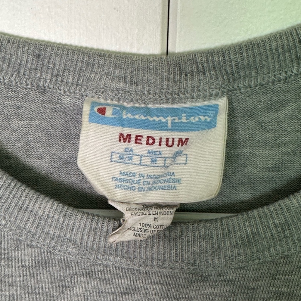 Vintage 90s Champion Gray Men's Pocket T-Shirt - M - Picture 3 of 3